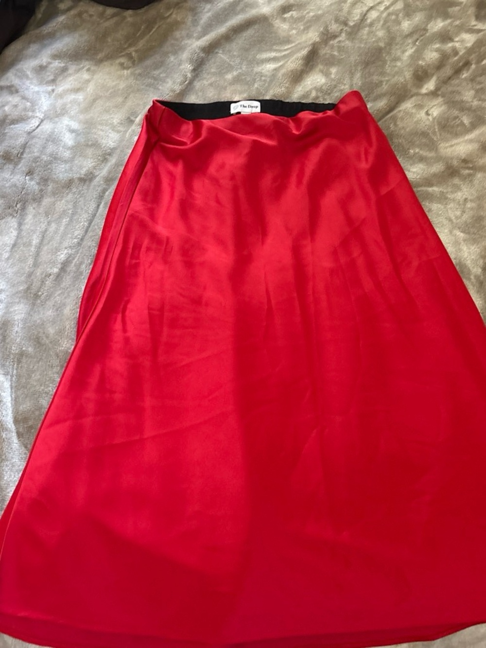 The Draper Red A-Line Skirt - Elegant Midi Silhouette